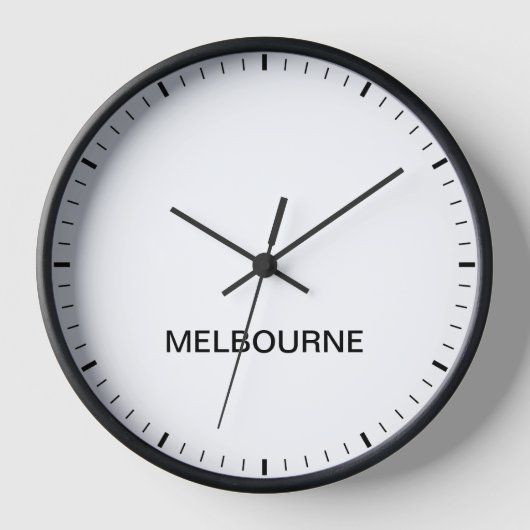 Melbourne Australia Time Zone Newsroom Style Clock (Voorkant)