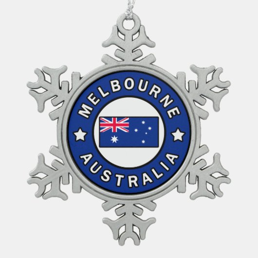 Melbourne Australia Tin Sneeuwvlok Ornament (Voorkant)