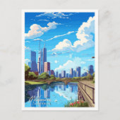 Melbourne Australia Travel  Illustratie Briefkaart (Voorkant)