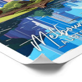 Melbourne Australia Travel Illustratie Poster (Hoek)