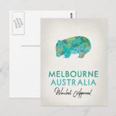 Melbourne Australia Wombat Briefkaart (Voorkant / Achterkant)