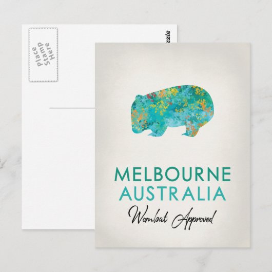 Melbourne Australia Wombat Briefkaart (Voorkant / Achterkant)
