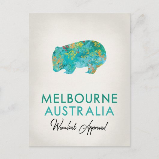 Melbourne Australia Wombat Briefkaart (Voorkant)