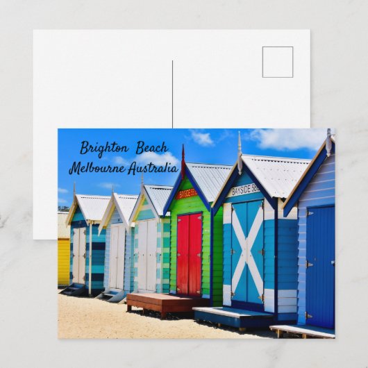 Melbourne, Australië, Brighton Beach, Briefkaart (Voorkant / Achterkant)