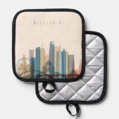 Melbourne, Australië | City Skyline Pannenlap (Voorkant / Achterkant)