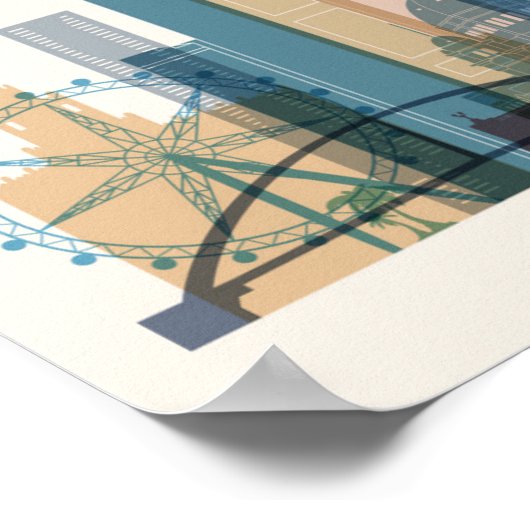 Melbourne, Australië | City Skyline Poster (Hoek)