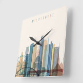 Melbourne, Australië | City Skyline Vierkante Klok (Hoek)