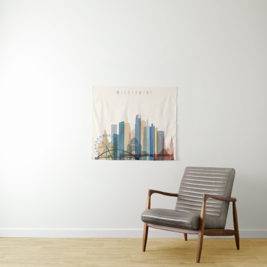 Melbourne, Australië | City Skyline Wandkleed (In Situ (horizontaal))