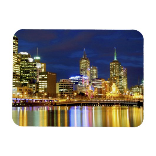 Melbourne, Australië. Een nachtelijk uitzicht van Magneet (Horizontaal)