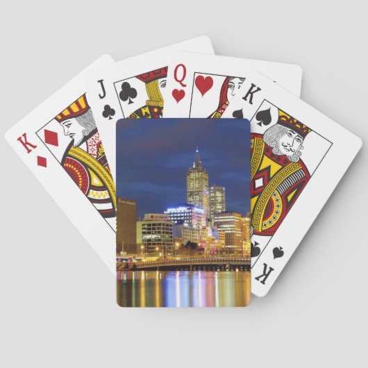 Melbourne, Australië. Een nachtelijk uitzicht van Pokerkaarten (Achterkant)