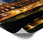 Melbourne, Australië. Een nachtelijk uitzicht van  Poster (Hoek)