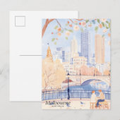 Melbourne Australië Gouache Illustratie Reizen Briefkaart (Voorkant / Achterkant)
