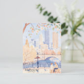 Melbourne Australië Gouache Illustratie Reizen Briefkaart (Staand voorkant)