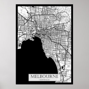 Melbourne Australië Kaart Poster