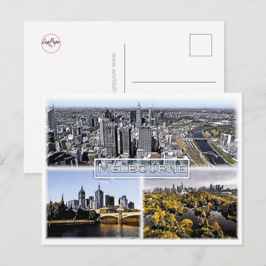 Melbourne - Australië - Mozaïek - Briefkaart (Voorkant / Achterkant)