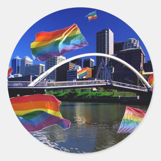 Melbourne, Australië Pride Ronde Sticker (Voorkant)
