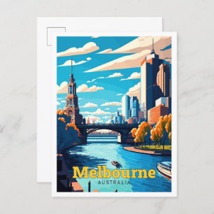 Melbourne Australië Reizen Kunst Vintage Briefkaart