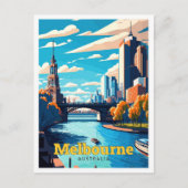 Melbourne Australië Reizen Kunst Vintage Briefkaart (Voorkant)