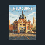 Melbourne Australië Reizen Kunst Vintage Fleece Deken<br><div class="desc">Melbourne retro vector reisontwerp. Melbourne is de hoofdstad van de Australische deelstaat Victoria. In het centrum van de stad ligt het moderne Federation Square,  met pleinen,  bars en restaurants aan de rivier de Yarra.</div>
