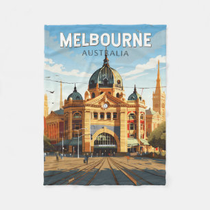 Melbourne Australië Reizen Kunst Vintage Fleece Deken