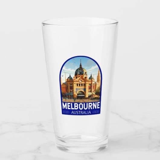 Melbourne Australië Reizen Kunst Vintage Glas (Voorkant)