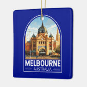 Melbourne Australië Reizen Kunst Vintage Keramisch Ornament (Links)