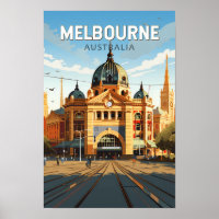 Melbourne Australië Reizen Kunst Vintage