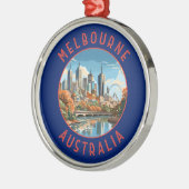Melbourne Australië Retro Noodlijdende Cirkel Metalen Ornament (Links)