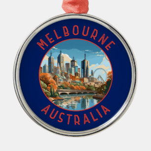 Melbourne Australië Retro Noodlijdende Cirkel Metalen Ornament