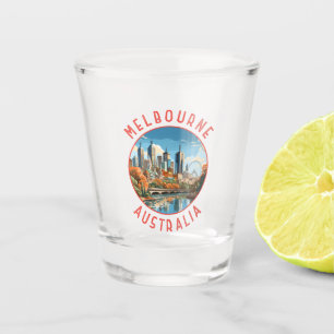 Melbourne Australië Retro Noodlijdende Cirkel Shot Glas
