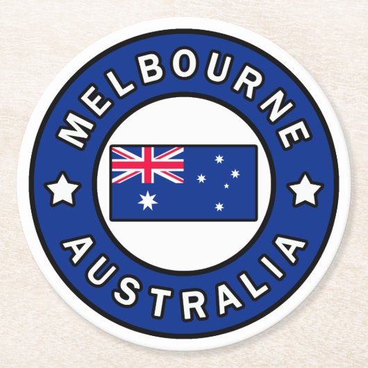 Melbourne Australië Ronde Kartonnen Onderzetter (Voorkant)