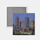 Melbourne Australië 's nachts fotografie magneet (Voorkant / Achterkant)