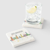 MELBOURNE, AUSTRALIË SKYLINE - Onderzetter met bee (Zijkant)