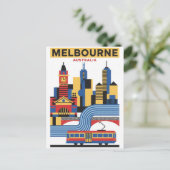 Melbourne Australië Skyline Reis Briefkaart (Staand voorkant)