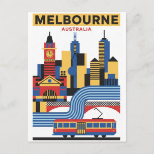 Melbourne Australië Skyline Reis Briefkaart