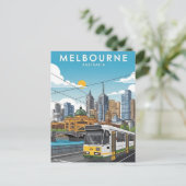Melbourne Australië Skyline Reis Briefkaart (Staand voorkant)