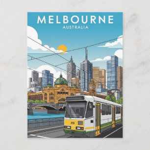 Melbourne Australië Skyline Reis Briefkaart
