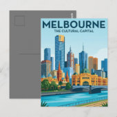 Melbourne Australië Skyline Reizen Briefkaart (Voorkant / Achterkant)