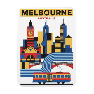 Melbourne Australië Skyline Reizen Magneet