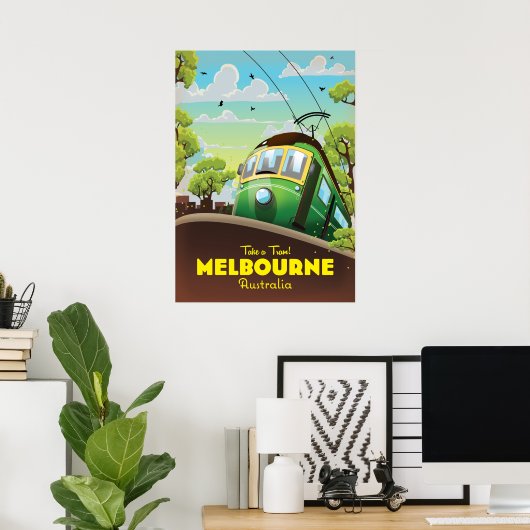 Melbourne Australië Tram Poster (Thuiskantoor)