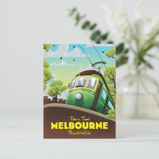 Melbourne Australië Tram Uitnodiging Briefkaart (Staand voorkant)