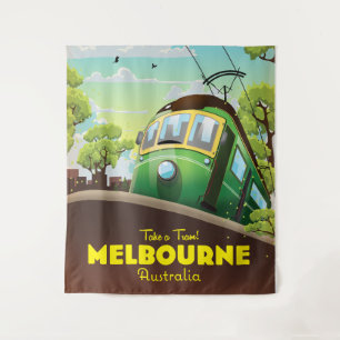 Melbourne Australië Tram  Wandkleed