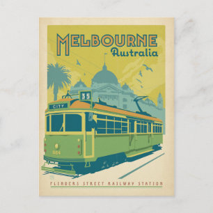 Melbourne, Australië - Trolley Briefkaart