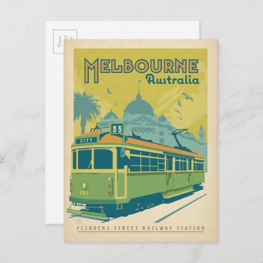 Melbourne, Australië - Trolley Briefkaart (Voorkant / Achterkant)