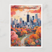 Melbourne Australië Vintage Reis Kunst Briefkaart (Voorkant)