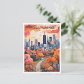 Melbourne Australië Vintage Reis Kunst Briefkaart (Staand voorkant)