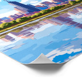 Melbourne Australië vintage reisillustratie Poster (Hoek)