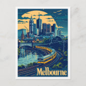 Melbourne Australië Vintage Travel Illustratie Briefkaart (Voorkant)