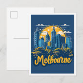 Melbourne Australië Vintage Travel Illustratie Briefkaart (Voorkant / Achterkant)