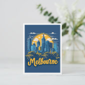 Melbourne Australië Vintage Travel Illustratie Briefkaart (Staand voorkant)